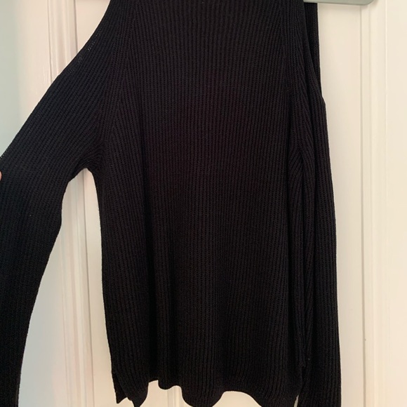 Black Off Shoulder Garage Sweater - Picture 2 of 3